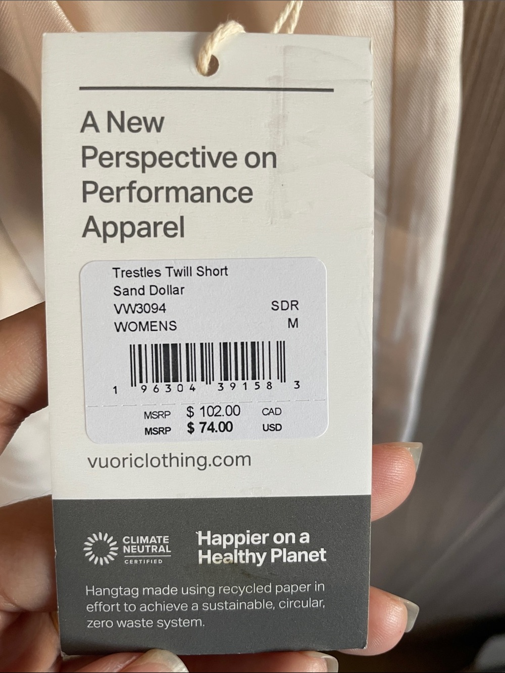 NWT Vuori Trestles Twill Short - Picture 2 of 5
